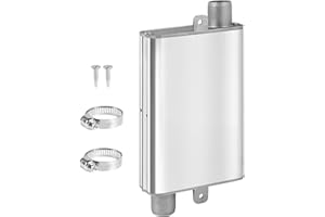 SUPAWAY Auspuff Schalldämpfer 24mm Standheizung Auspuffschalldämpfer Aluminiumlegierung Schalldämpfer Standheizung Abgasschalldämpfer für Dieselheizung, Auto Auspuffanlage, Eberspacher/Webasto(Silber)