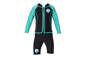 ZIYIMAOYI Kinder Neoprenanzug Jungen Kurzarm Badeanzug Sonnenschutz 2,5 mm Neopren zweiteilige Neoprenanzüge Shorts Junior Jugend Neoprenanzug Schwimmanzug