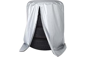 KYSUN Large Tire Cover, Tire Storage Bag & Seasonal Tire Cover, Spare Tire Bag, Wheel Protector, Tyre Covers Waterproof Sun Protection Holds Fits up to 29" Tires, Can Hold 4 Tires (Silver)