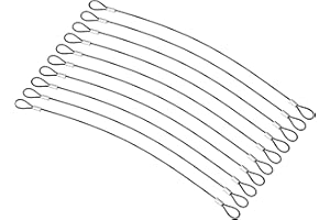 PATIKIL 12 Inch Safety Cable Lock, 10 Pack Stainless Steel 2mm Dia Security Wire Rope with Double Loop for Stage Lighting Luggage Lock Black