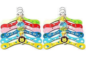 Cozywind 12pcs Perchas Infantiles de Madera,Perchas de Dibujos Animados para Bebé Niños