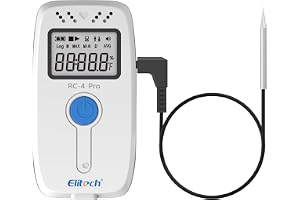 Elitech Temperaturdataloggare, RC-4 USB-inspelare med dubbla sensorer, LCD-skärm, larmsignal, 16 000 avläsningar (1 st)