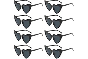 FUNUPUP 8 Pairs Heart Shaped Sunglasses Love Heart Glasses for Women's Bachelorette Party