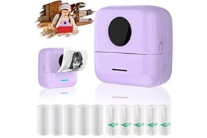 QYCHHJ Mini Pocket PrinterMini Pocket Printer Portable Thermal Photo Printer with 10 Rolls Printing Paper for Android or iOS APP, Bluetooth Inkless Printer Labler Maker for Kids, Friends,Work List