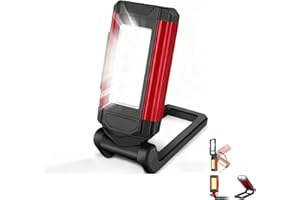 Sathychanpy Lampes LED Rechargeables, Rechargeable COB Baladeuse LED Ultra Lumineuse avec Base Magnétique et Crochet Pliant, 7 Modes, pour Atelier, Camping, Urgences