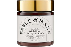 Fable & Mane SahaScalp Wild Ginger Purifying Scrub, For a Flaky, Itchy or Dry Scalp. Gentle Exfoliating Cleansing Detox Treatment (237ml)