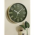 Nautica I 12 Inch I Non Ticking Silent Analog Wall Clock I 1Pc Analog Wall Clock I Modern Analog Wall Clock L Analog Wall Clock Decorative L Abs 3D Matt Rim I Matt Green-Gold