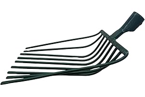AGROHIT Steingabel mit 9 Zinken, Gabel mit Arbeitsteil aus Stahl, Drahtgabel mit 100 cm Langem T-Stiel, Kohlengabel, Kartoffelgabel, Heugabel, Mistgabel, Arbeitsmaße: 26,5 cm x 36 cm, Grün