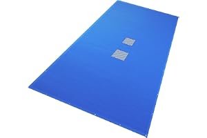 VOUNOT® Lona para Piscina Rectangular 10 x 5 m, Cubierta Protectora PE de 160 g/m² con Red Central de Drenaje, Funda de Piscinas Anti-UV con Ojales Cada 100 cm, Azul-Gris
