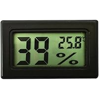 Bluelans® Mini LCD Digital Thermometer Temperatur Luftfeuchtigkeit Tester Hygrometer für Kühlschrank Aquarium (Schwarz)