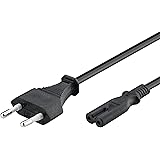 Goobay 50084 Euro Anschlusskabel / Netzkabel / Stromkabel / 2 Adrig / Eurostecker (Typ C, CEE 7/16) > Gerätebuchse C7 / Schwa