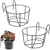 Bhina 2 Pieces Round Flower Holder Hook,Iron Shelf Hanging Plants,Iron Gardening Round Flower Pot,Round Shelf Baskets Plants,