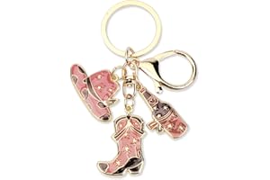 Tranbath Western Cowboy Hat Boot Keychain, Unique Creative Keyring for Car Keys and Backpack, Perfect as Women's Gifts, Birthday Presents for Mum