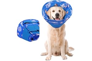 Hjumarayan Collare Elisabettiano Cane Morbido - Cono per Cani Collare Protettivo per Cani, Collari Elisabetta Cane per Recupero, Post Operatorio (Blu Scuro XL)