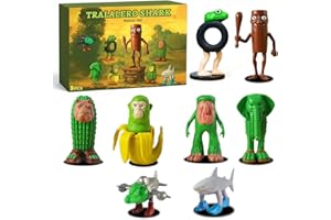 Dlishka Lot de 8 figurines italiennes Brainrot, 4,8 à 8,9 cm, figurines amusantes Tung Tung Tung Sahur pour enfants et adultes, Tralalero Tralala & Lirili Larila Internet Meme Set pour les fans de