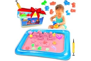 KOKOBOX Sable Enfant 2 3 4 Ans Sable Cinétique 940G+8 Accessoires Jeux De Sable Activites Manuelles Pour Enfants Jeux Pour Enfants Jeux Educatif Jouet Garçon Fille Cadeau Fille Garçon - Rosa