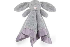 Apricot Lamb Stuffed Animals Gray Bunny Rabbit Security Blanket Infant Snuggler Plush Baby Lovey(Gray Bunny, 13 Inches)