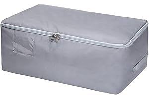 DOKEHOM 50L Almacenaje bajo la Cama, Resistente al Agua de Grosor Over-Sized Organizador Bolsa de Almacenamiento (Gris)