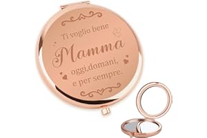 LmashRbaiw Regalo Mamma Natale,Regalo Mamma,Festa Della Mamma Idee Regalo Originali Specchio Compatto Pieghevole,Regali Mamma Compleanno Natale Anniversario Festa Della Donna San Valentino