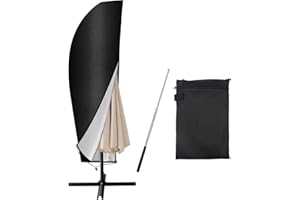YIWONFU Housse Parasol Deporte avec Perche Télescopique, Housse Exterieur Impermeable Bache Parasol en Tissu Oxford 420D, Résistant aux Intempéries, aux UV aux Parasols de 2 À 4m(205x25/57/48cm)