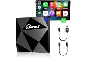 OTTOCAST Bezprzewodowy adapter Carplay, Apple Wireless Carplay, Plug & Play, WiFi 5 GHz, bez opóźnień, aktualizacja online, do OEM Wired Carplay Cars, model rok po 2016