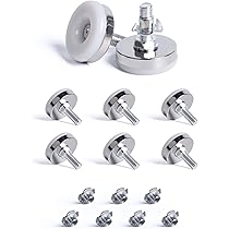 SPDYCESS 8 Piedini Regolabili Per Mobili M6 X 28mm - Con Dadi A T, Base Rotonda, Per Letti, Scrivanie, Armadi - Foto 5