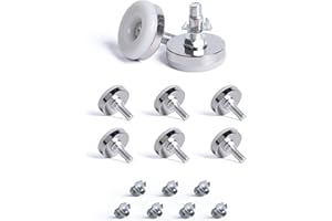 SPDYCESS 8 szt. M8 X 35MM Regulowane Nóżki Poziomujące, Wkręcana Okrągła Podstawa Nóżki Meblowe, Stała Stopka Nóżek Stołowych, z 8 szt. Nakrętki, do Nogi Łóżka Szafki