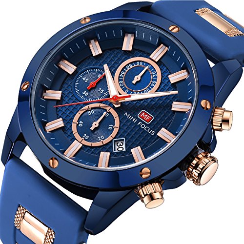 LONGQI Mens Watches Waterproof Sport Watch Men Date Business Dress Quartz Wristwatch with Analog Dial
