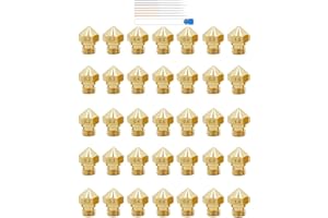 3DMAN 35pcs MK10 Nozzles Brass 0.2 mm, 0.3 mm, 0.4 mm, 0.5 mm, 0.6 mm, 0.8 mm, 1.0 mm + 7pcs Cleaning Needles for 1.75 mm Filament 3D Printer