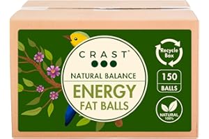 Crast CRAST High Energy Fat Balls - Box of 150 x 90g Boost Natural Suet Food for Wild Garden Birds (150, One Size)