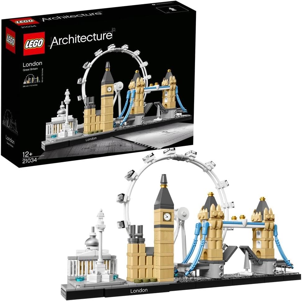 LEGO Architecture Londra 21034 | Yetişkinler için İsim Levhası İçeren Dekoratif Model Yapım Seti, Hediye Fikri (468 Parça)