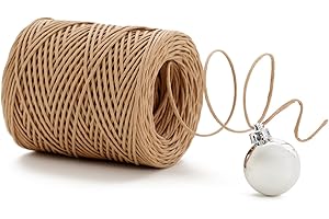 La Cordeline CJN25 Roll Papier + Fil Fer naturel 100 m, fil de papier armé teinte naturelle pour poésie de papier, bricolage, jardinage