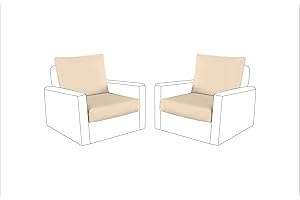 Sapphire Collection Outdoor Garden Rattan seat cushions Water Resistant Pad for Keter Allibert California Furniture Patio Chair Cushion Padding (4 Pc Cream 2 Seater)