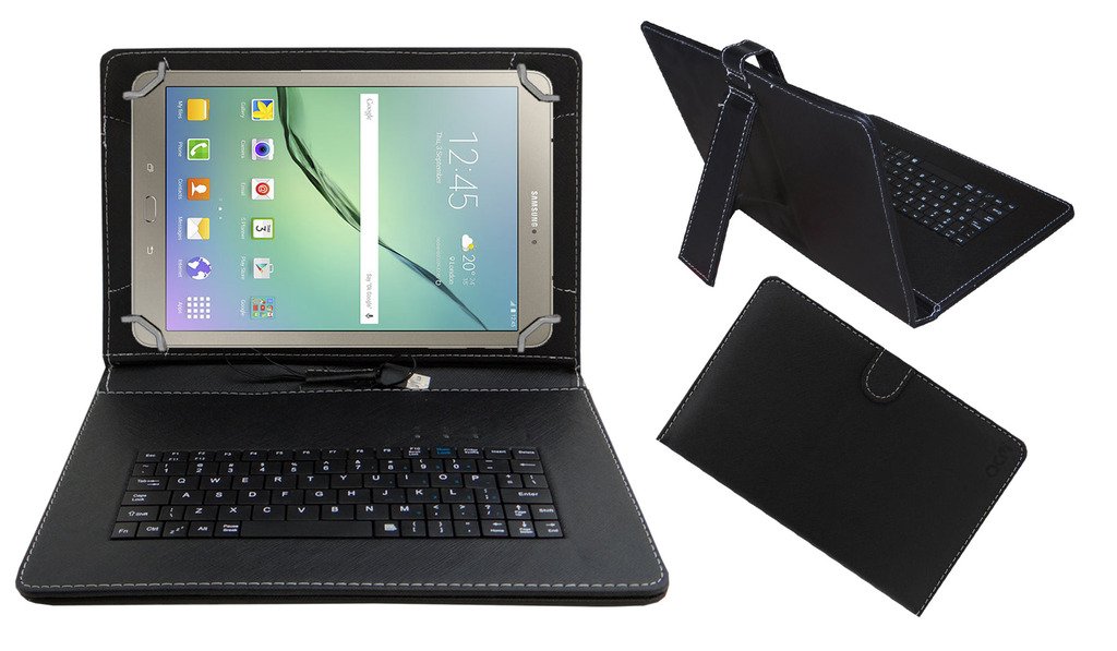 Acm USB Keyboard Case Compatible with Samsung Galaxy S2 T815 Tablet Cover Stand Study Gaming Direct Plug & Play - Black