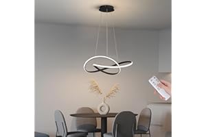 YLFXL 30W Lampada a Sospensione, LED Lampadario Plafoniera Dimmerabile 3000K-6000K, Lampadario Camera da Letto Regolabile in Altezza Appendere le Luci for la Sala da Pranzo, Soggiorno, Isola Della Cucin