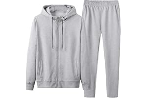 amropi Tuta Uomo Felpa con Cappuccio e Lunghe Pantaloni Tute da Ginnastica Full Zip Sportiva