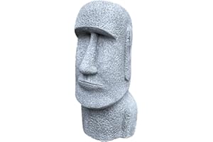 STONEANDSTYLE Scultura Moai - Isole di Pasqua, pietra massiccia, decorazione per il giardino, fatto a mano