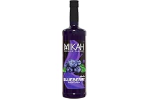 Mikah - Premium Flavors - Blueberry (Mirtillo)| Sciroppo Per Drink e Dessert | Uso Professionale | 1 Litro (1000ml)
