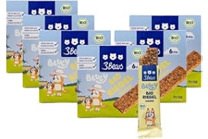 ‎3BEARS 3Bears Bluey Bio Riegel – Banane | 6x6 vegane Müsliriegel für Kinder mit Banane | Ohne Zusatzstoffe | Süße nur aus Fruchtzutaten