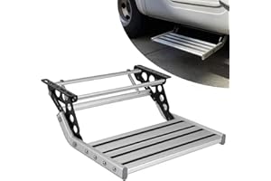 Jargrovs Pedal de Autocaravana,pedal plegable manual de aleación de aluminio,escalón retráctil para RV,amplia superficie antideslizante,Super capacidad carga 200kg,adecuado para caravana autocaravana