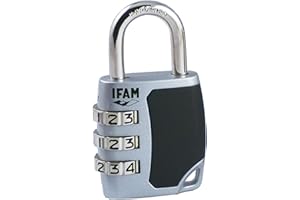 IFAM Candado Combinación Serie CS, Modelo C35S, Ideal para Bolsas, Maletas y Equipaje, Acero Cromado, Más de 1.000 Combinaciones, Seguridad y Protección