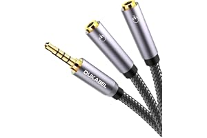 DuKabel headset adapter TRRS-splitter (3,5 mm CTIA-kontakt till 2 x TRRS-uttag) 4-polig mikrofon adapter hörlursfördelare för
