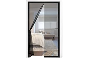 Fillis Mosquitera Magnética para Puerta, 120x220cm Mosquitera de Fibra de Vidrio para Puerta de Balcón Sin Taladrar Cortina Magnética para Balcón Salón Dormitorio Puerta de Patio, Negro