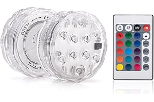 Variabel färg vattentät undervattensnedsänkbar LED-lampa - trådlös RGB IP68 vattentät poollampa i flera färger med fjärrkontr