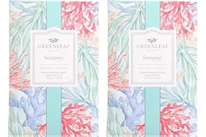 Greenleaf 2x SEASPRAY Large Scented Sachet Bag, Drawer Fragrance Wardrobe Air Room Freshener for Living Room Bedroom Bathroom Radiator or Car - Salty Air, Jasmine, Sandalwood & Musk Notes