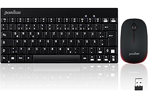 ‎PERIXX Perixx PERIDUO-712, Kabelloses Mini Tastatur und Maus Set - Minigröße - mit Nano Receiver - 2.4Gh - Schwarz - Leicht und Klein
