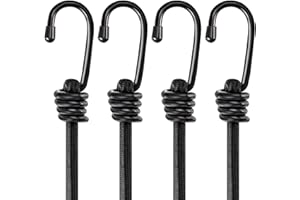 ZTOWOTO Premium 24" Tendeurs Elastique avec Crochets, Extra Fort Tendeur Noir avec loquets, adapté à l'utilisation en extérieur, résistant aux intempéries, canopée en Toile, Cargo, Moto (4 Pack)