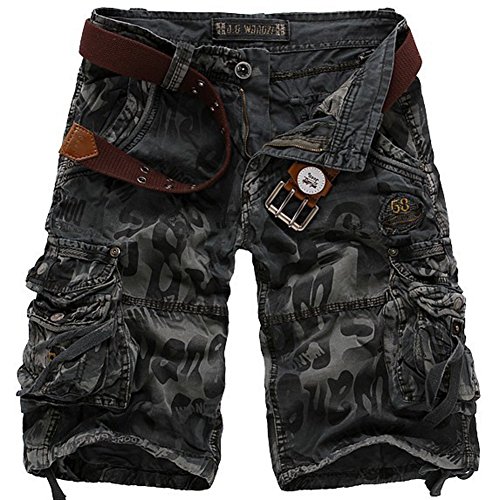 Mochoose Herren Sommer Casual Camouflage Baumwoll Twill Cargo Shorts Multi Taschen Outdoor Tragen Hosen