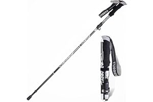 JUNSHUO Bastoni Trekking Bastoncini Trekking Pieghevoli Antiurto 95-110cm, Nordic Walking Telescopici Ultraleggero Zaini Campeggio, Montagna, Sci Alpinismo, L'escursionismo, Lo Sci, Passeggiate