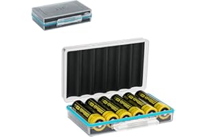 JJC Boîte de Rangement en Plastique Rigide à 6 Emplacements pour Piles 18650